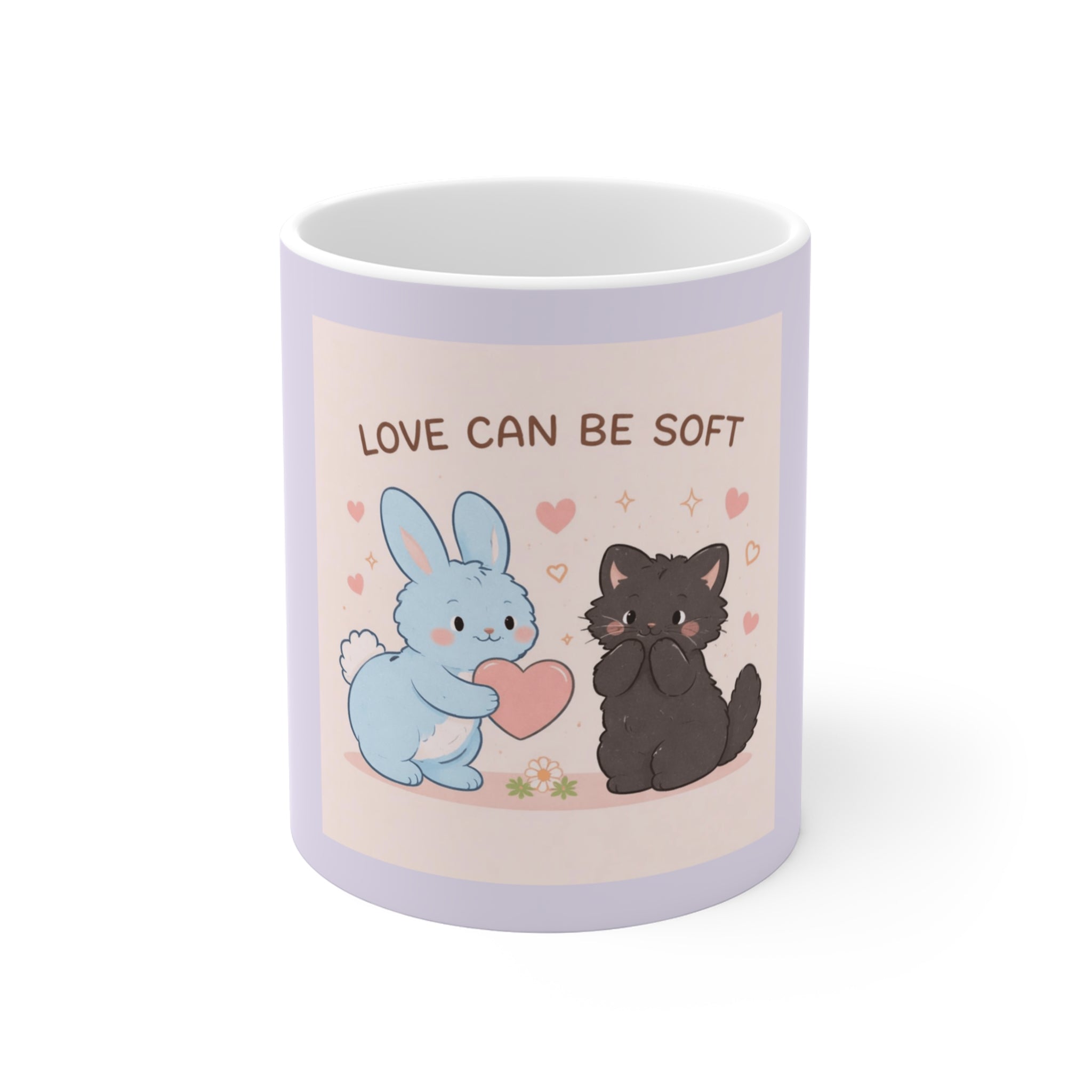 "LOVE CAN BE SOFT" Black Cat Mug | College Girl Gift | Fashion | KayKay Classics