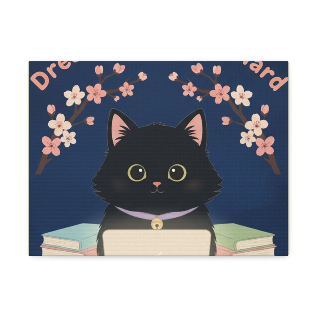 Black Cat Canvas Print – Dream Big Study Hard