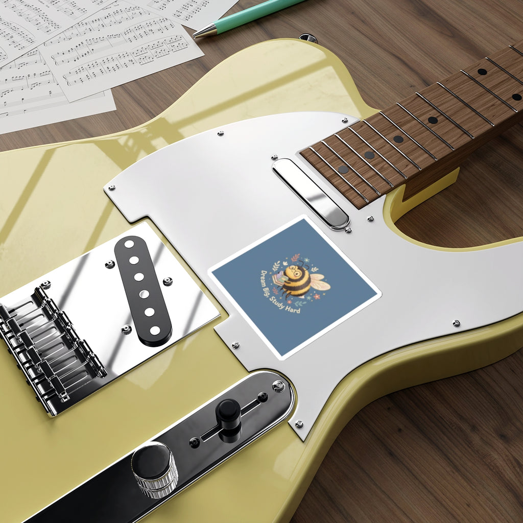 Bee Die-Cut Sticker – Dream Big Study Hard