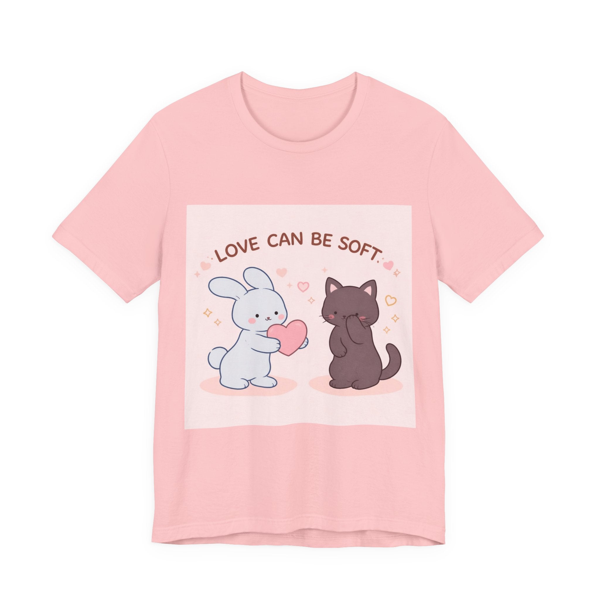 "LOVE CAN BE SOFT" Black Cat Women Tee | College Girl Gift | Fashion | KayKay Classics