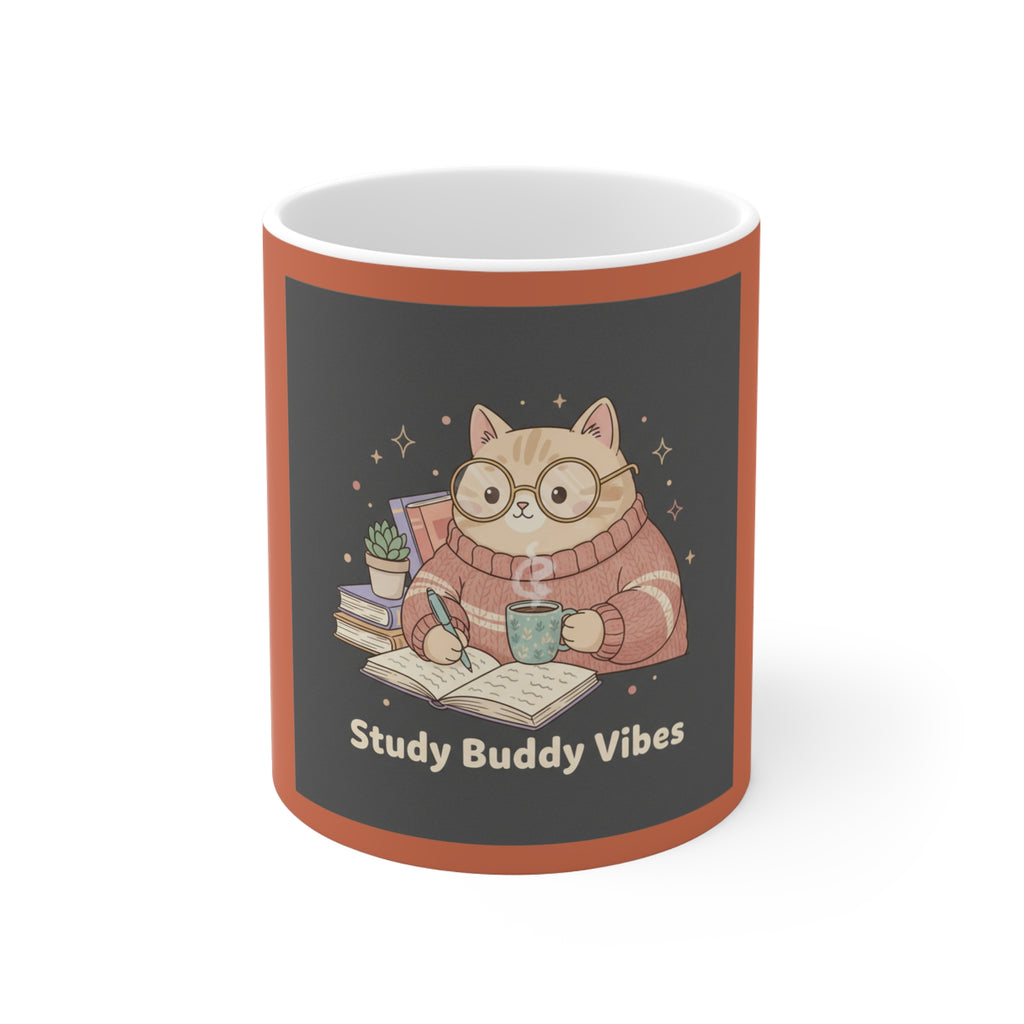 Cat Mug 11oz – Study Buddy Vibes