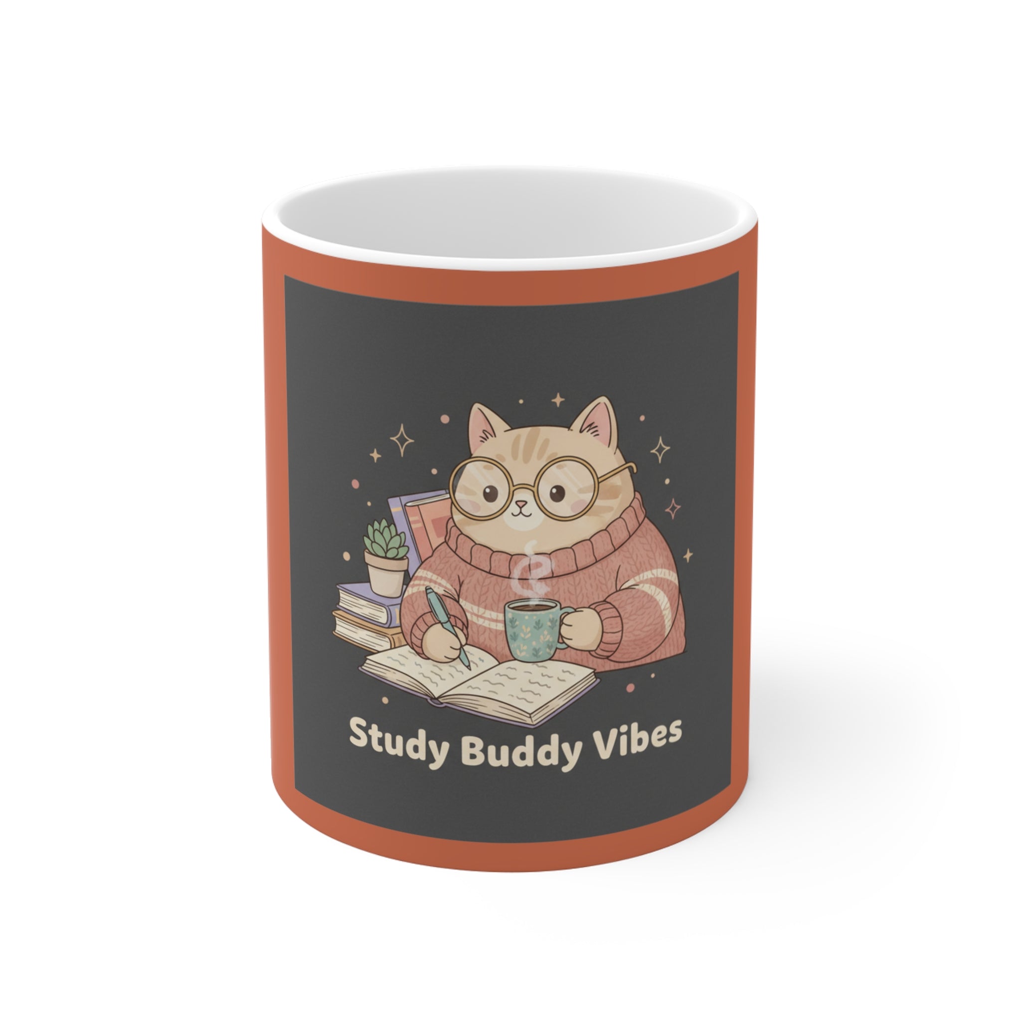 Cat Mug 11oz – Study Buddy Vibes