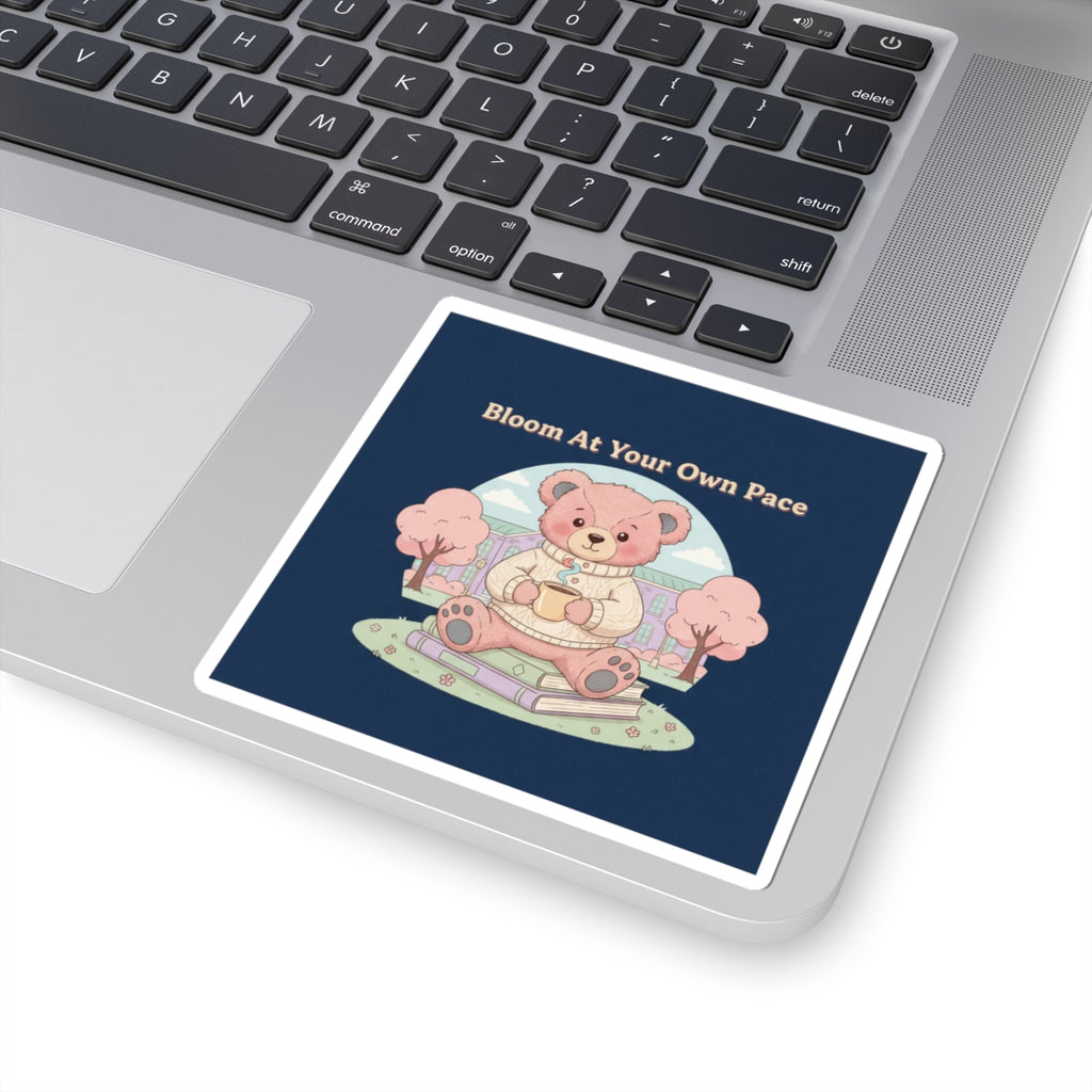 Bear Kiss-Cut Sticker – Bloom at Your Own Pace