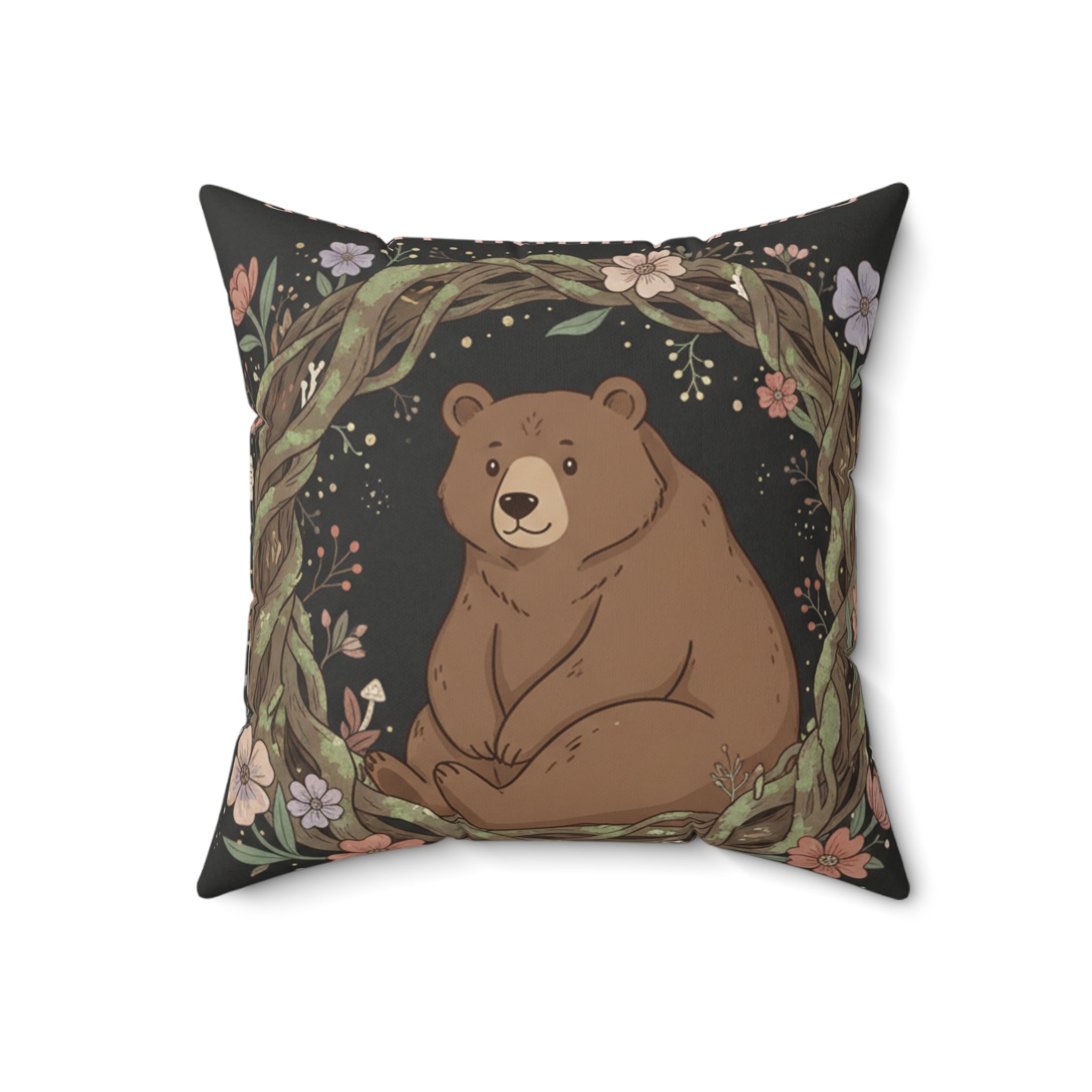 Bear Square Pillow – Study Buddy Vibes
