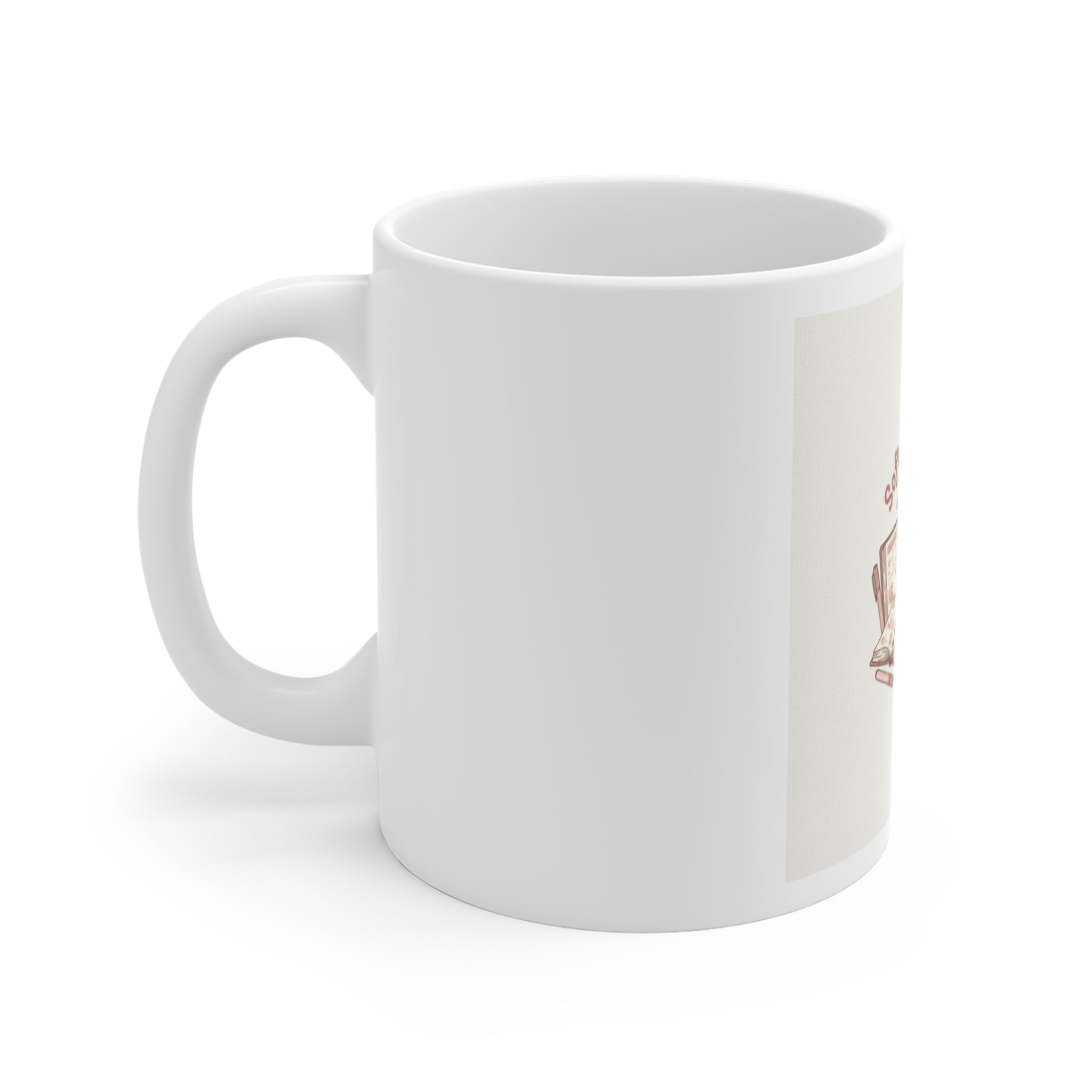 Soft Life Scholar Cat Mug 11oz
