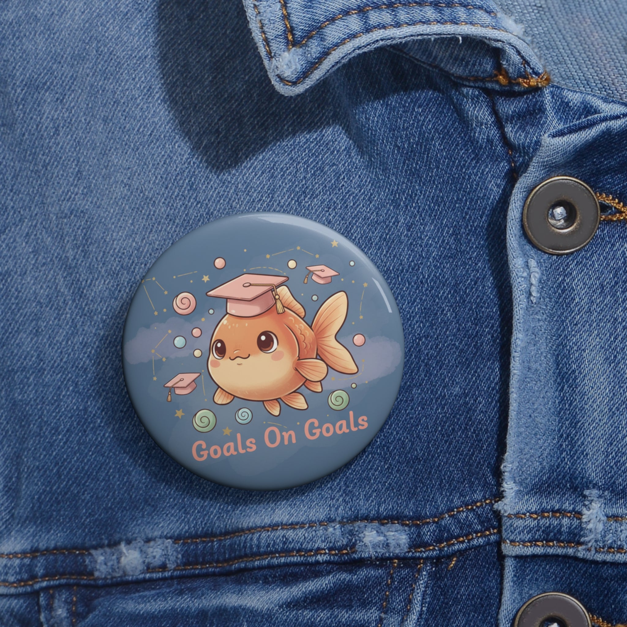 Goldfish Pin Button – Goals on Goals