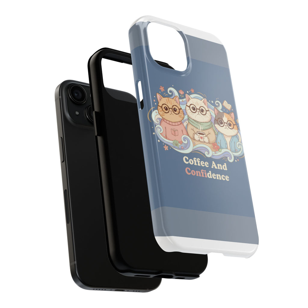 Cats With Glasses Tough Phone Case – Coffee and Confidence