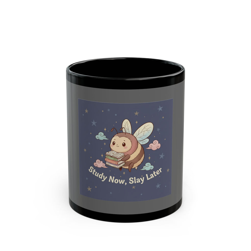 Bee Black Mug 11oz – Study Now, Slay Later