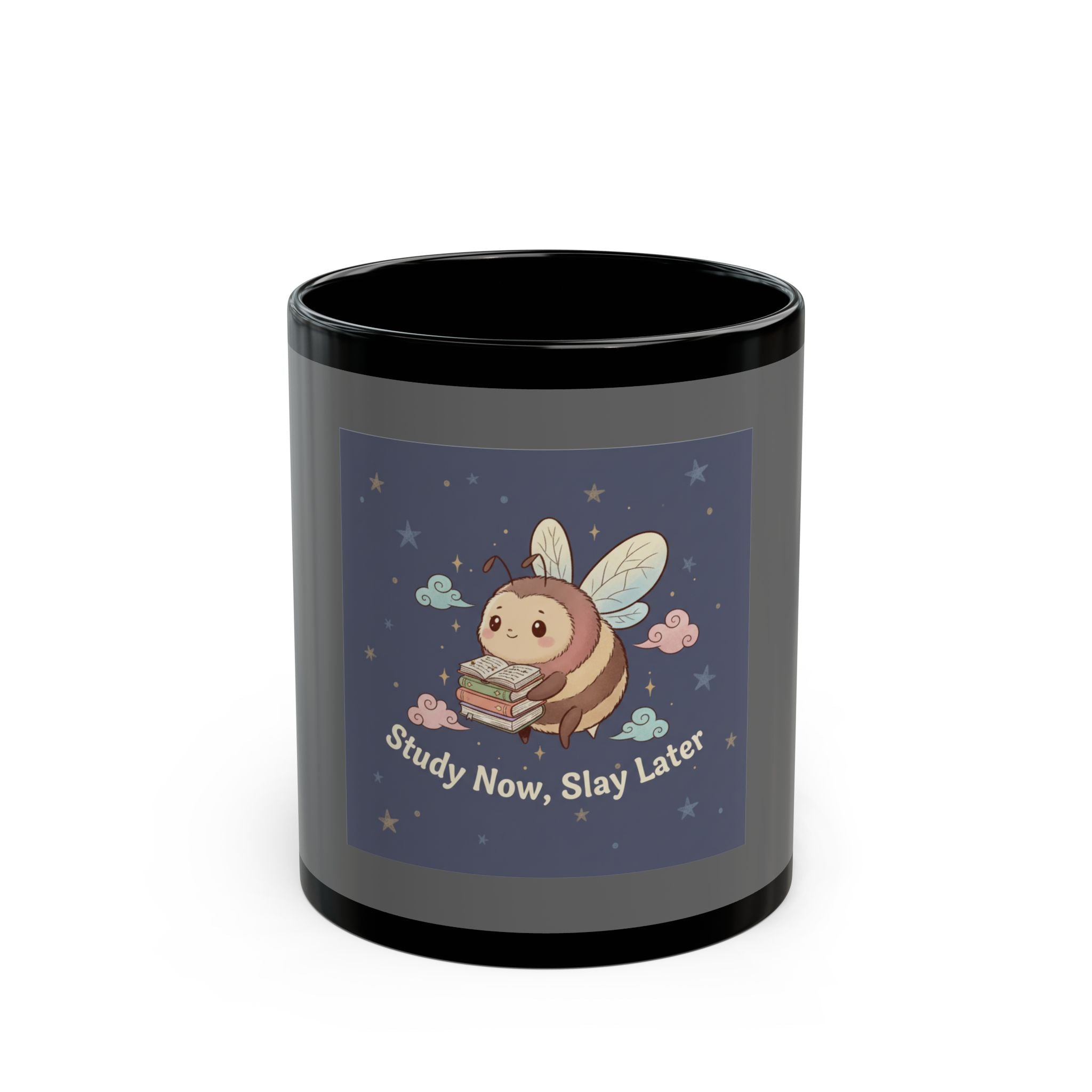 Bee Black Mug 11oz – Study Now, Slay Later