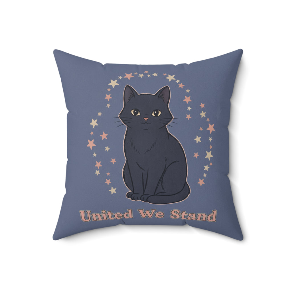 Black Cat Square Pillow – United We Stand