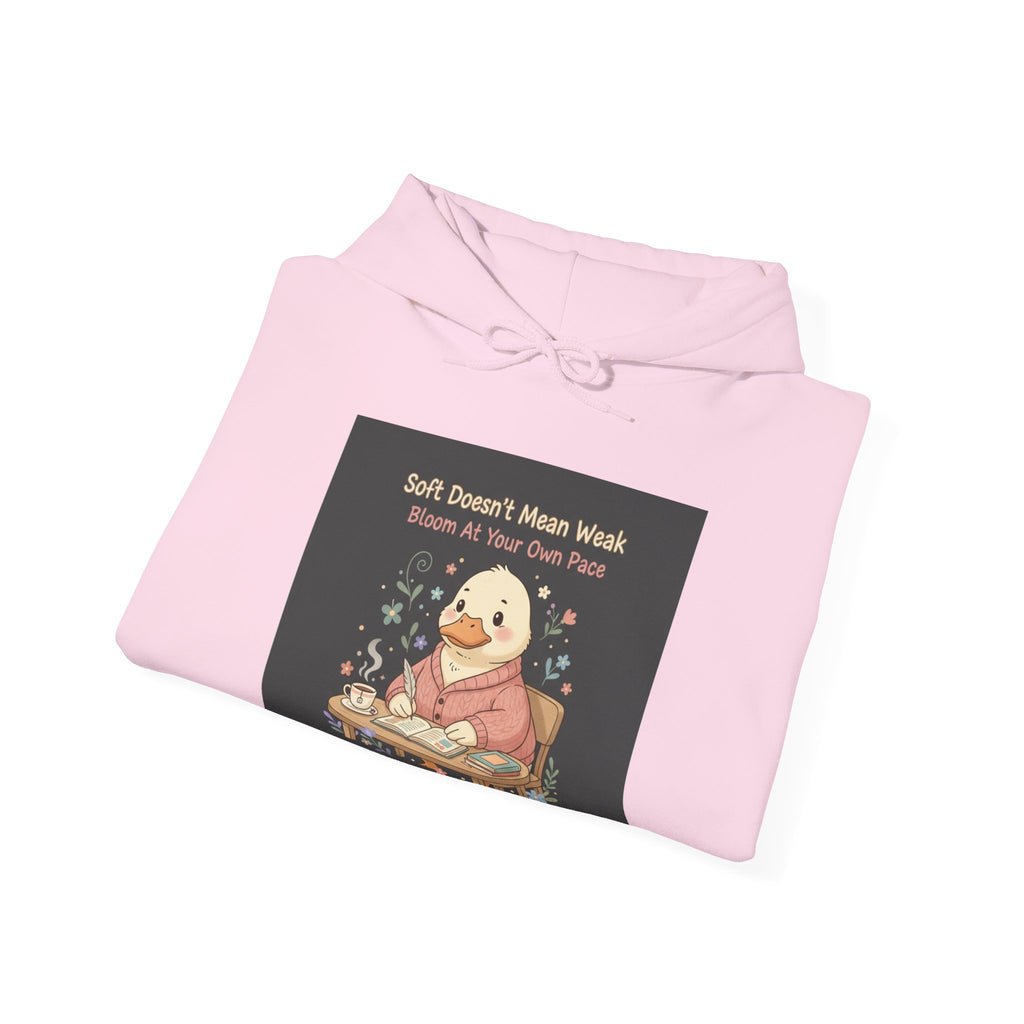 Duck In A Cardigan Hoodie – Soft Doesnt Mean Weak Bloom at Your Own