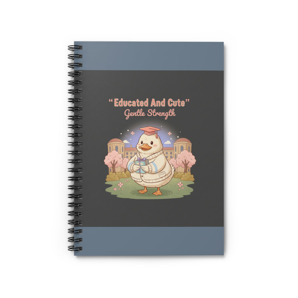 Duck In A Cardigan Spiral Notebook – Educated and Cute Gentle Strength