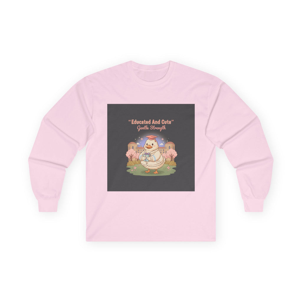 Duck In A Cardigan Long Sleeve Tee – Educated and Cute Gentle Strength