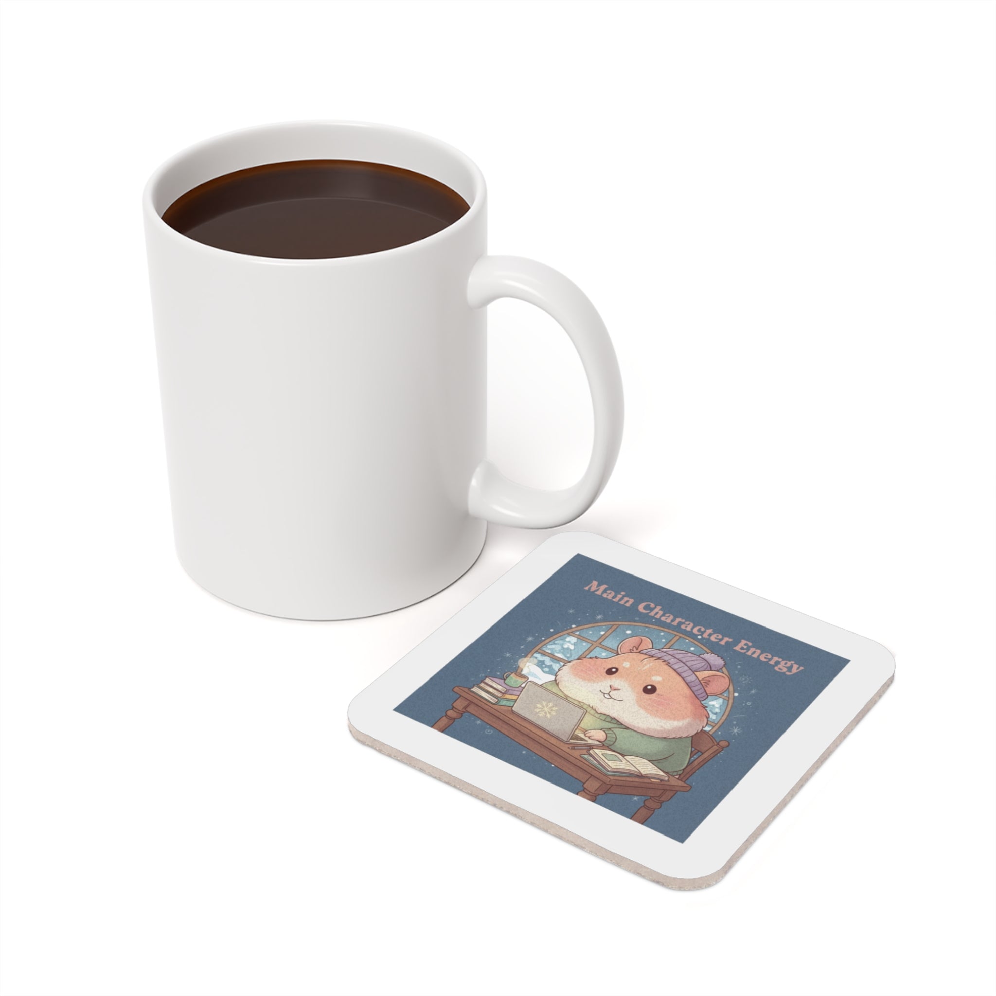Hamster Cork Coaster – Main Character Energy