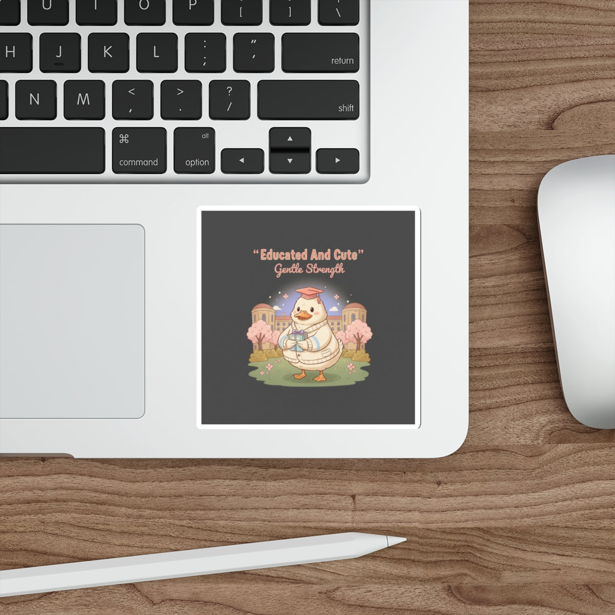 Duck In A Cardigan Die-Cut Sticker – Educated and Cute Gentle Strength