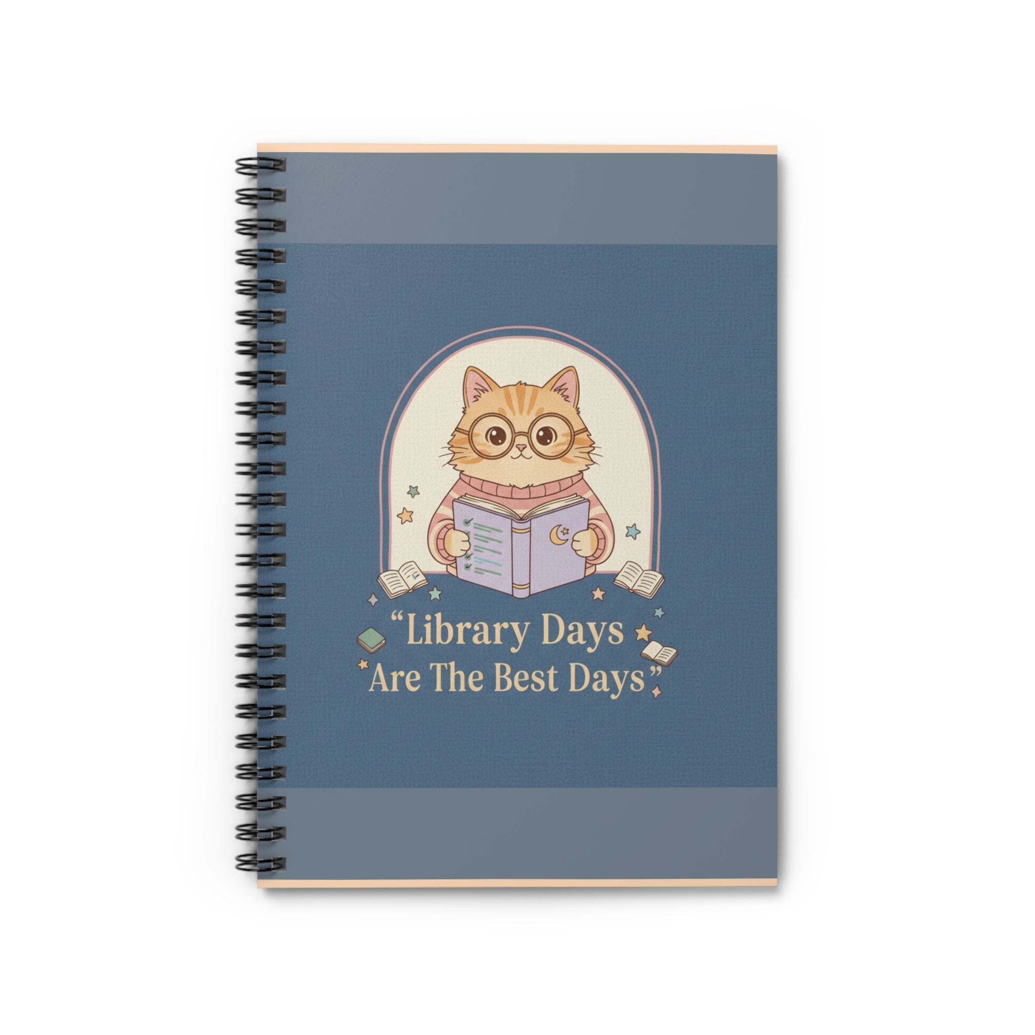 Cat Spiral Notebook – Library Days Are the Best Days