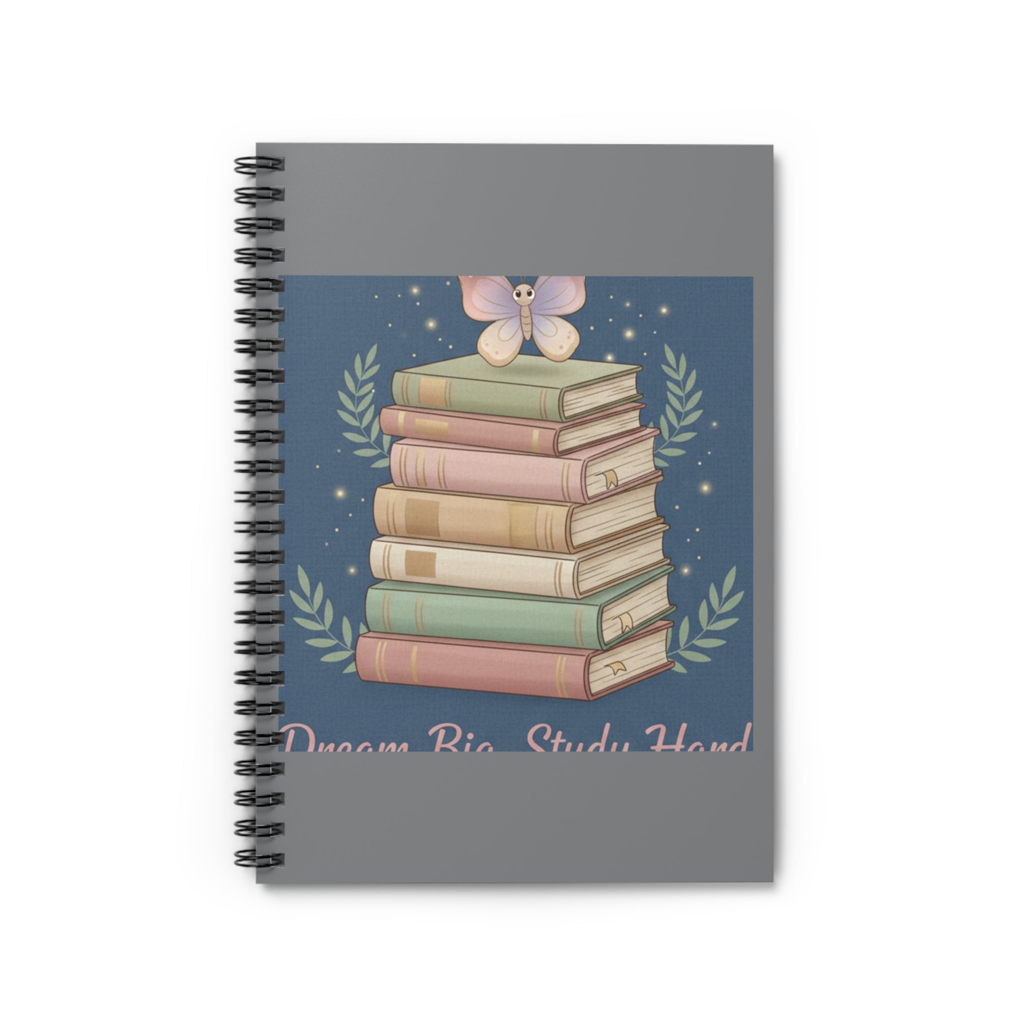 Butterfly Spiral Notebook – Dream Big Study Hard
