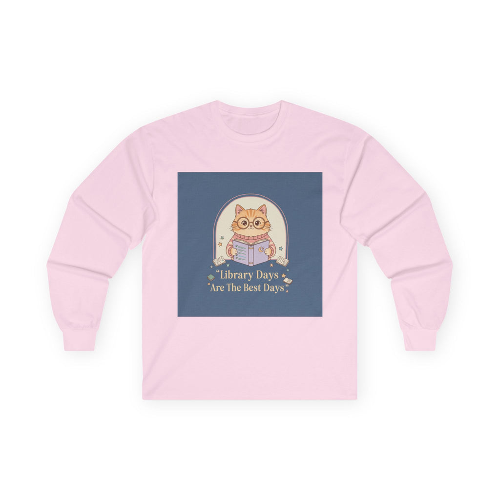 Cat Long Sleeve Tee – Library Days Are the Best Days