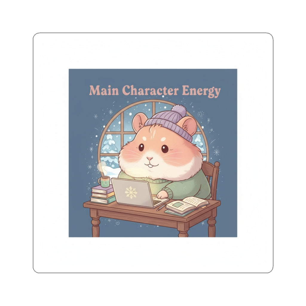 Hamster Kiss-Cut Sticker – Main Character Energy