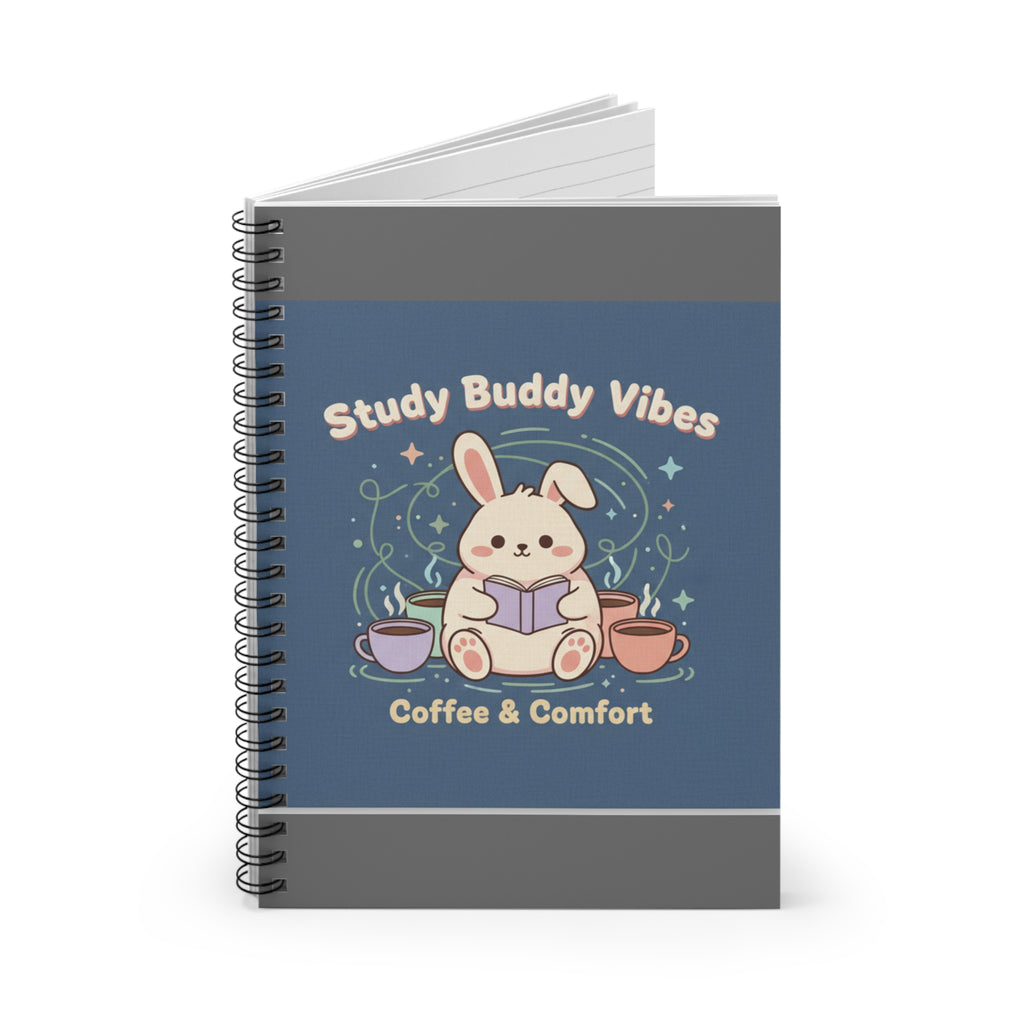 Bunny Spiral Notebook – Study Buddy Vibes Coffee Comfort