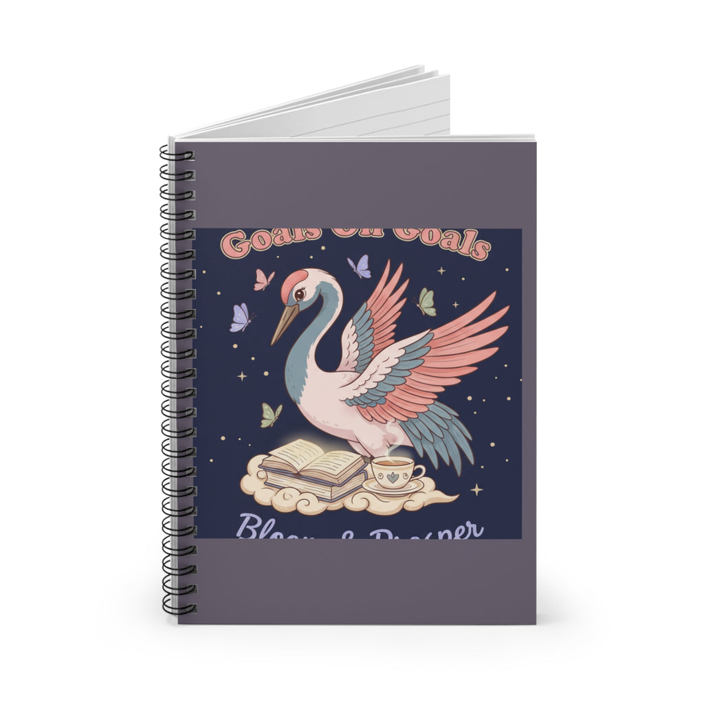 Crane Spiral Notebook – Goals on Goals Bloom Prosper