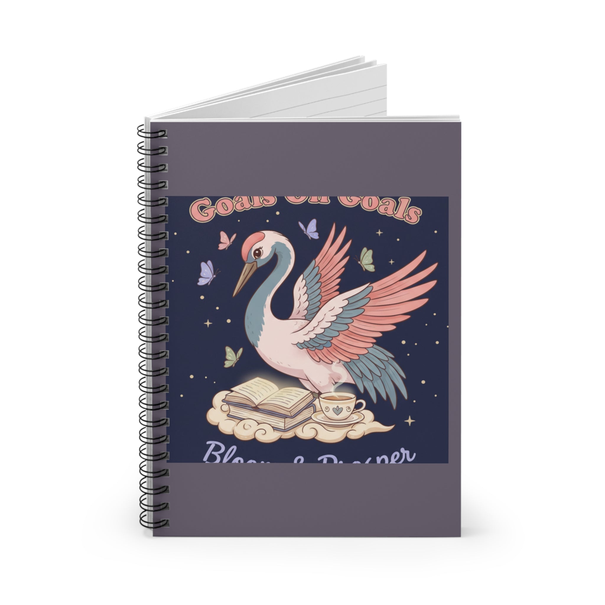 Crane Spiral Notebook – Goals on Goals Bloom Prosper