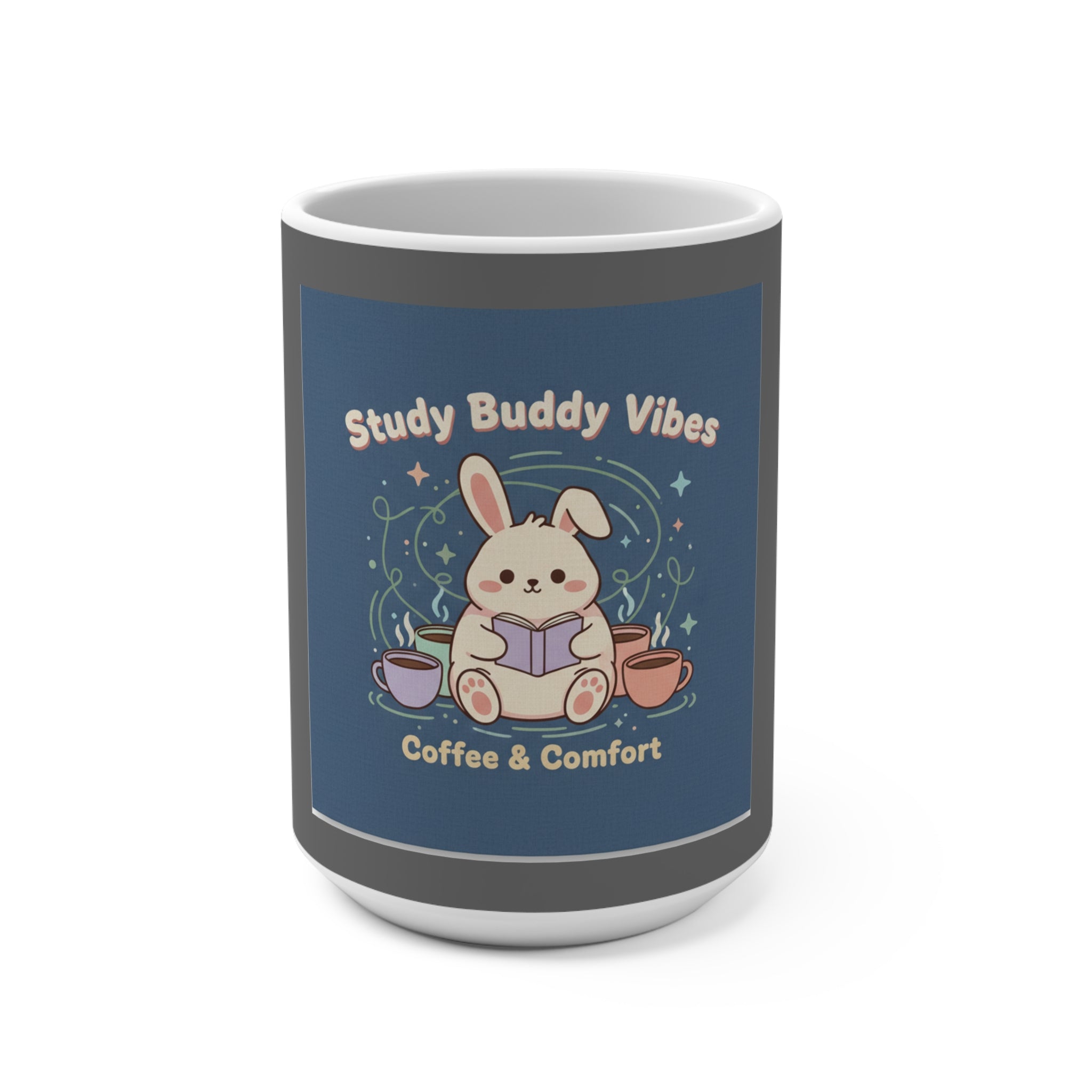 Bunny Mug 15oz – Study Buddy Vibes Coffee Comfort