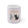 "LOVE CAN BE SOFT" Black Cat Mug | College Girl Gift | Fashion | KayKay Classics