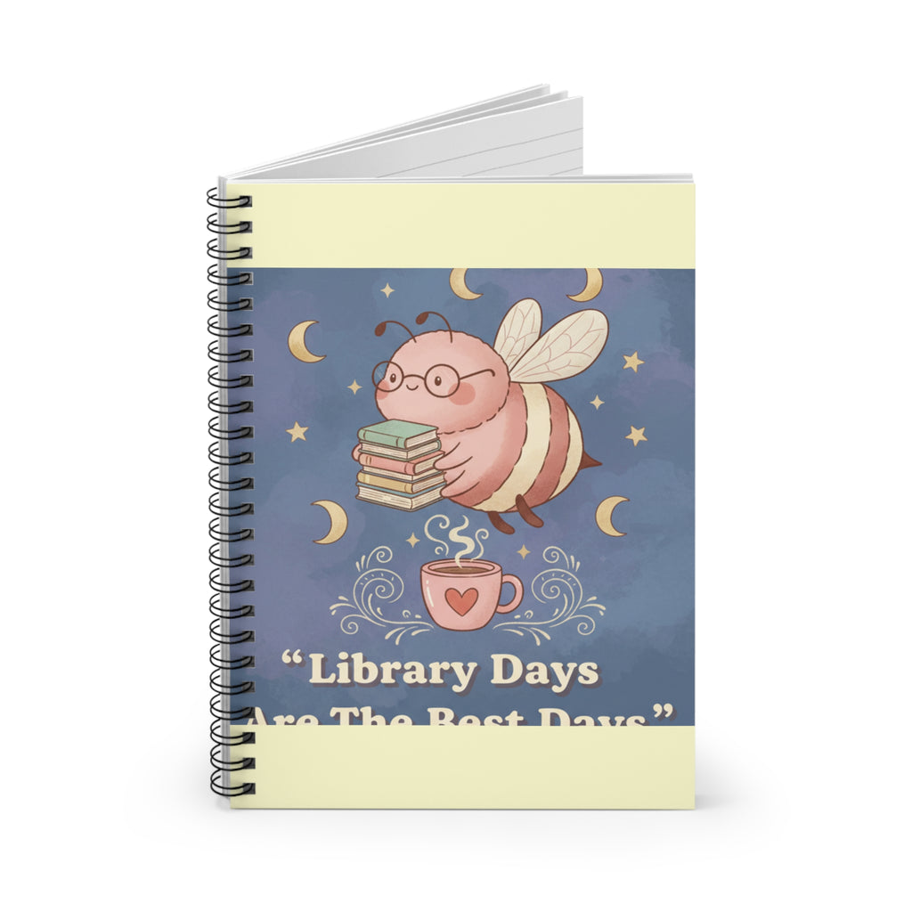 Bee Spiral Notebook – Library Days Are the Best Days