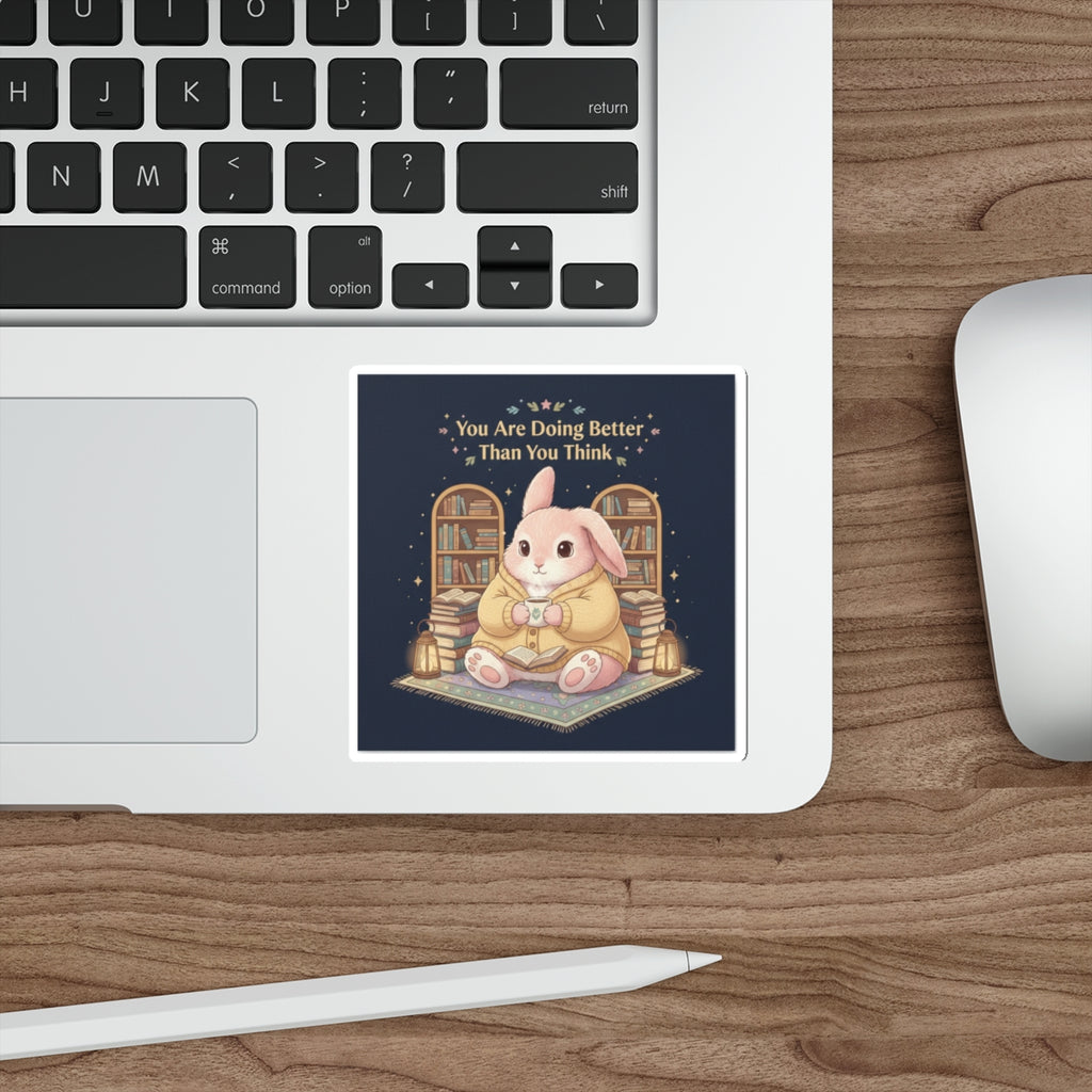 Bunny Die-Cut Sticker – You Are Doing Better Than You Think