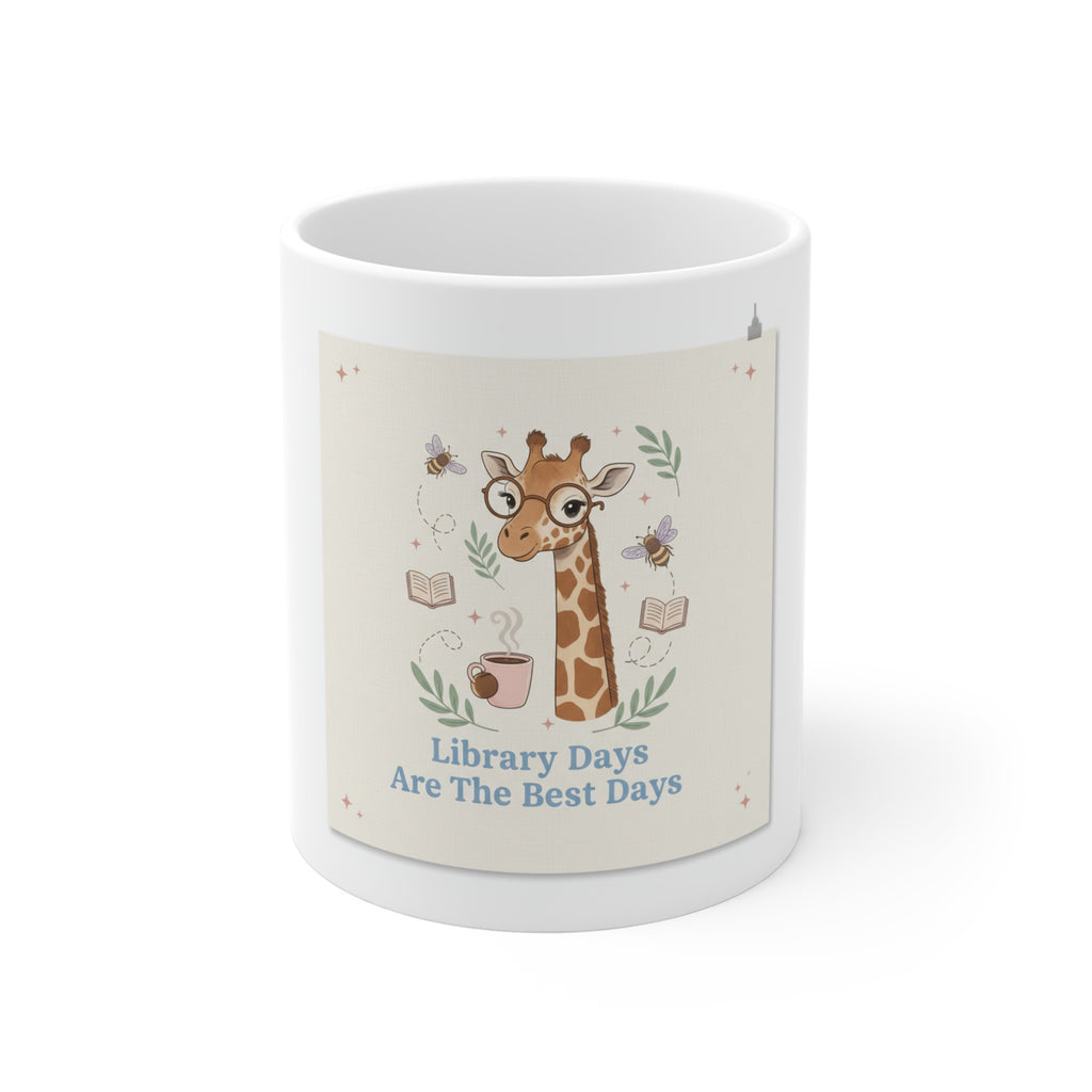 Library Days Are The Best Days Giraffe Mug 11oz