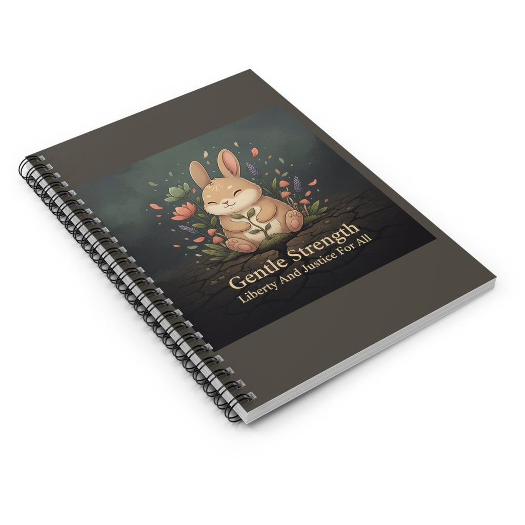 Bunny Spiral Notebook – Gentle Strength Liberty and Justice for