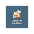 Bee Die-Cut Sticker – Coffee and Confidence