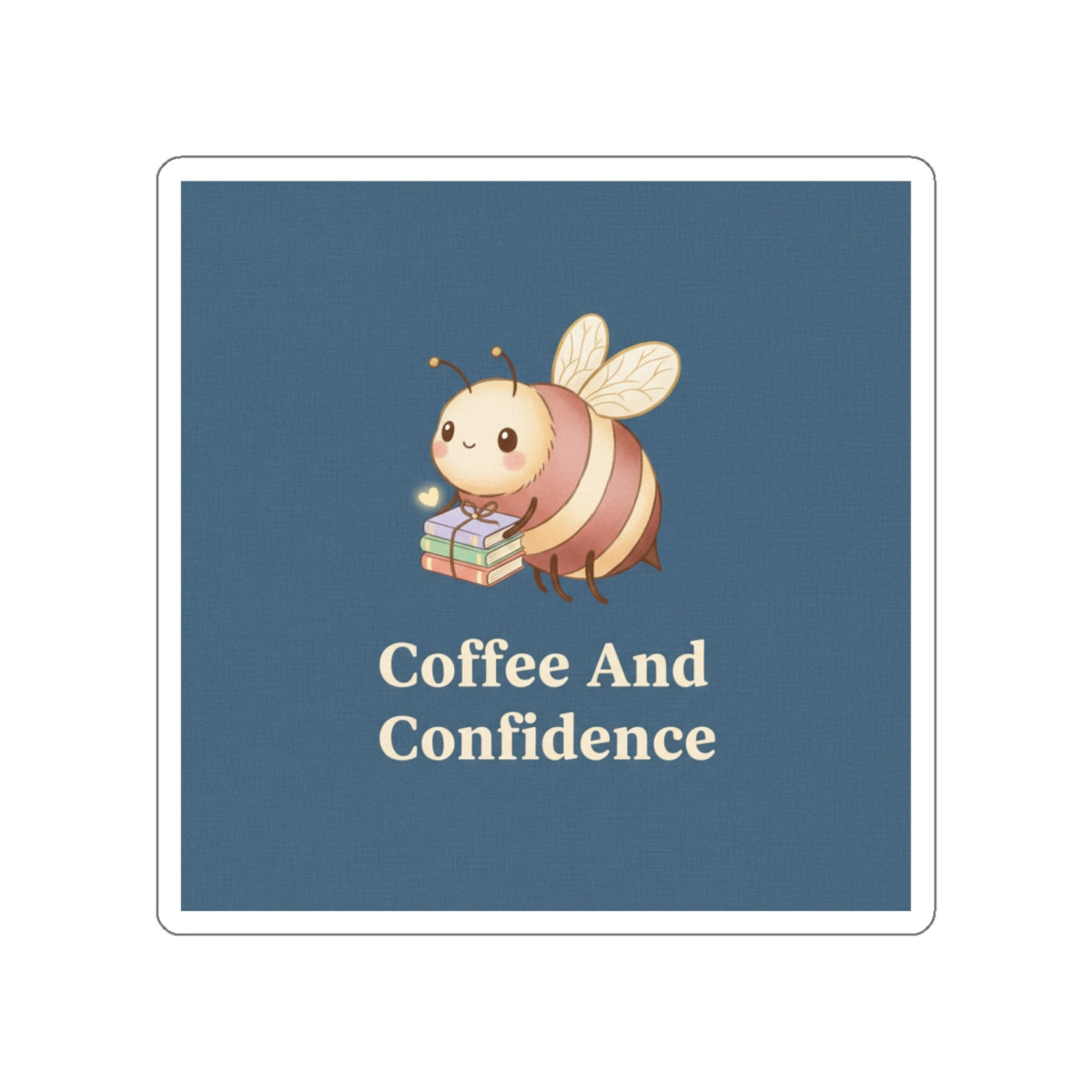 Bee Die-Cut Sticker – Coffee and Confidence