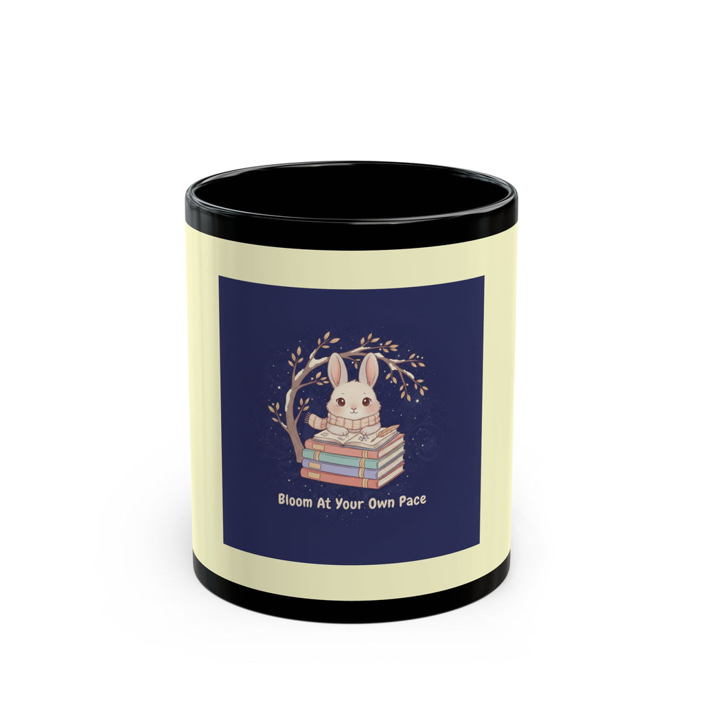 Rabbit Black Mug 11oz – Bloom at Your Own Pace