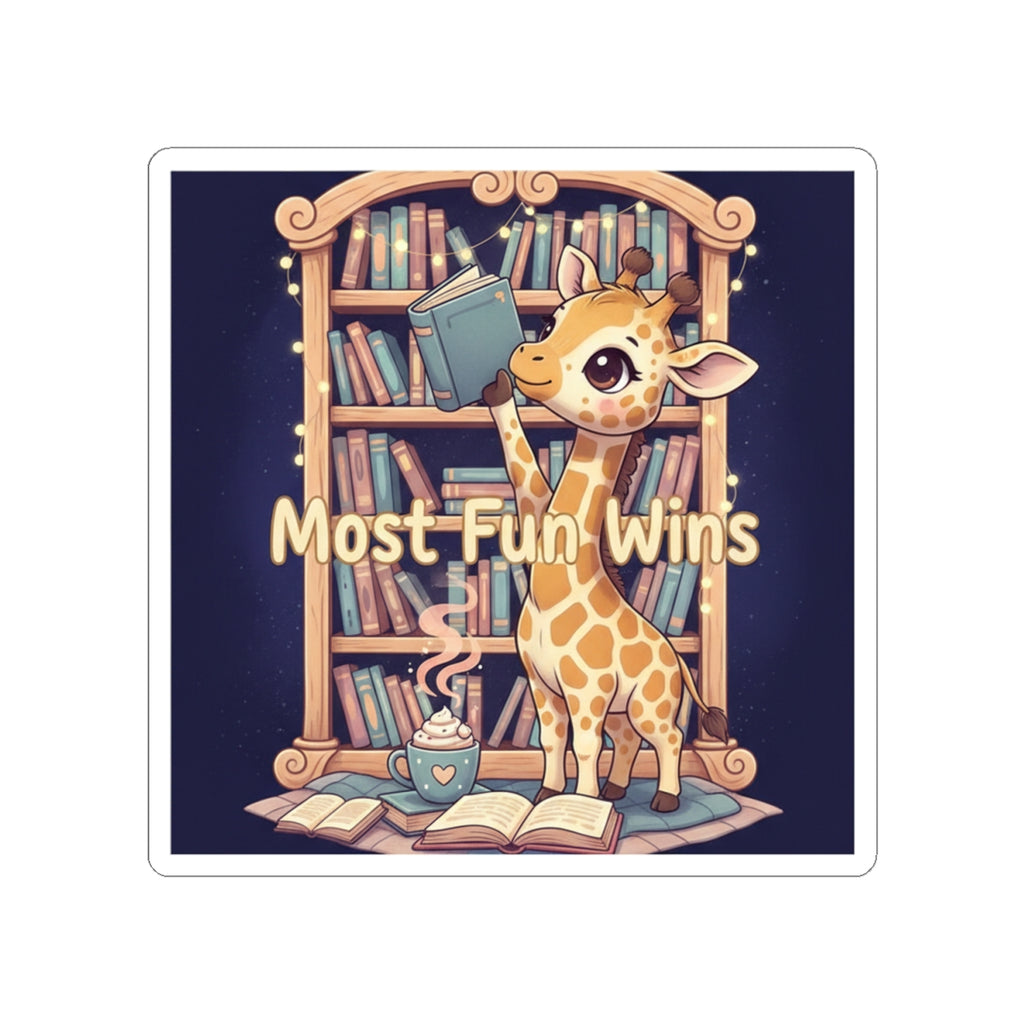 Giraffe Kiss-Cut Sticker – Most Fun Wins
