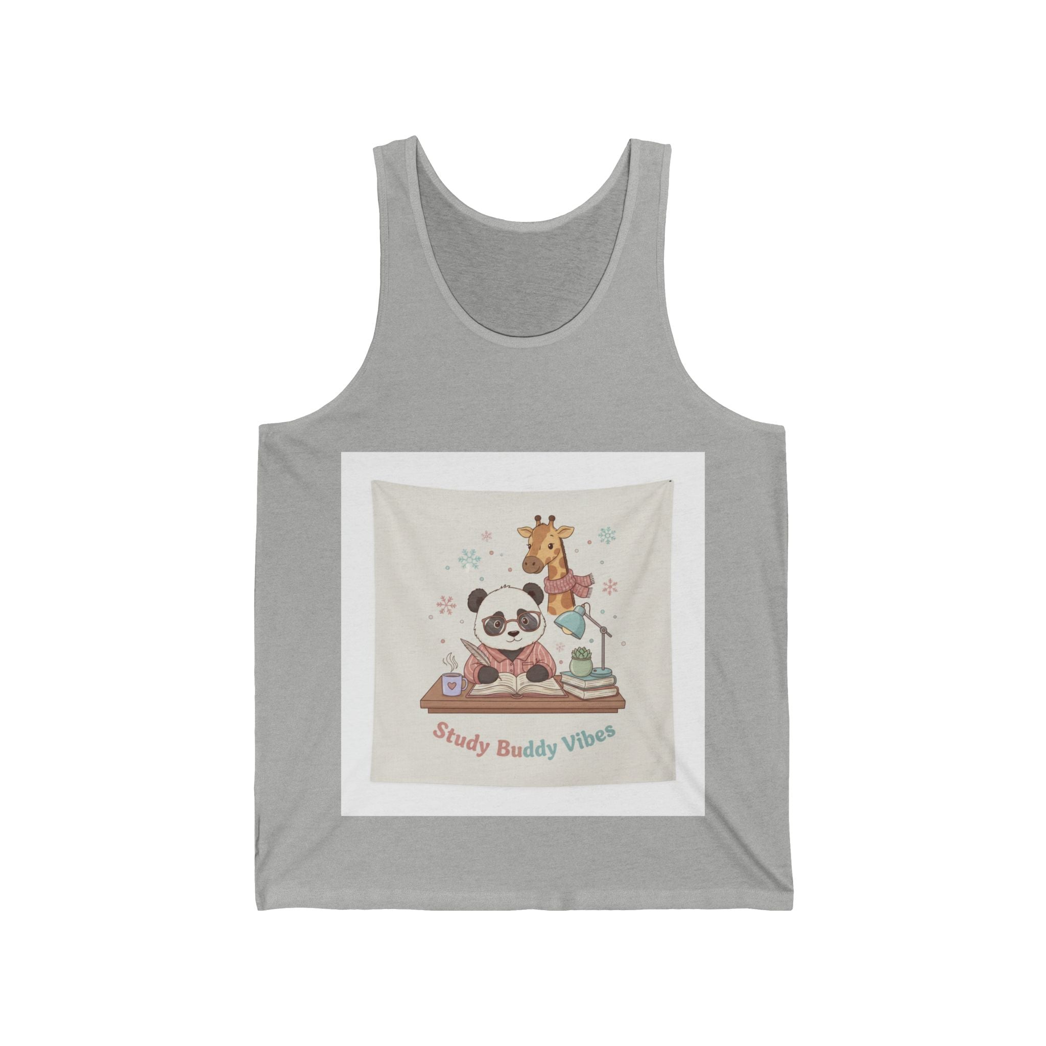 Study Buddy Vibes Panda, giraffe Tank Top