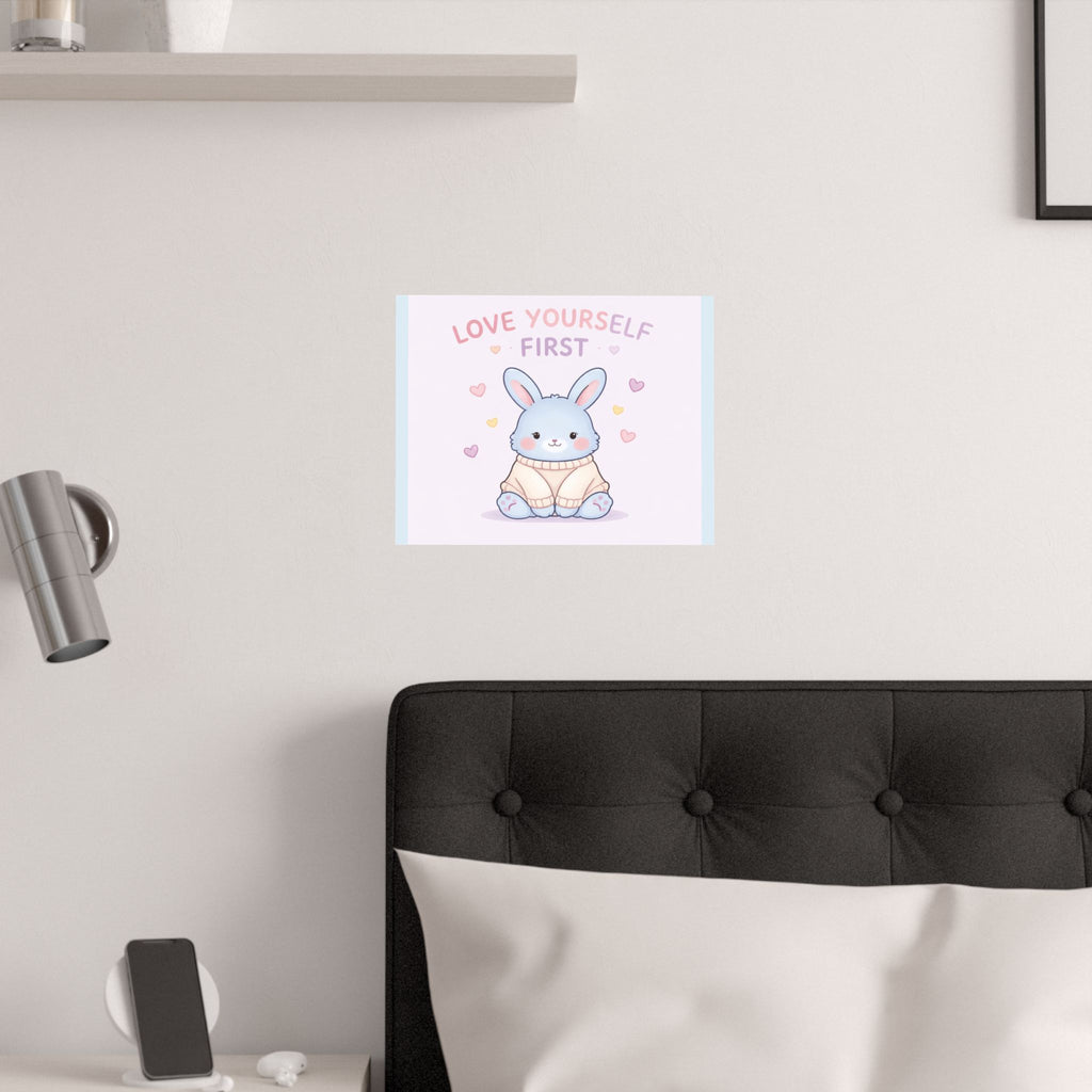 "LOVE YOURSELF FIRST" Black Cat Poster | College Girl Gift | Fashion | KayKay Classics