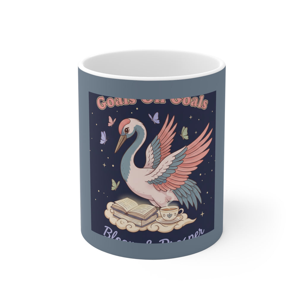 Crane Mug 11oz – Goals on Goals Bloom Prosper