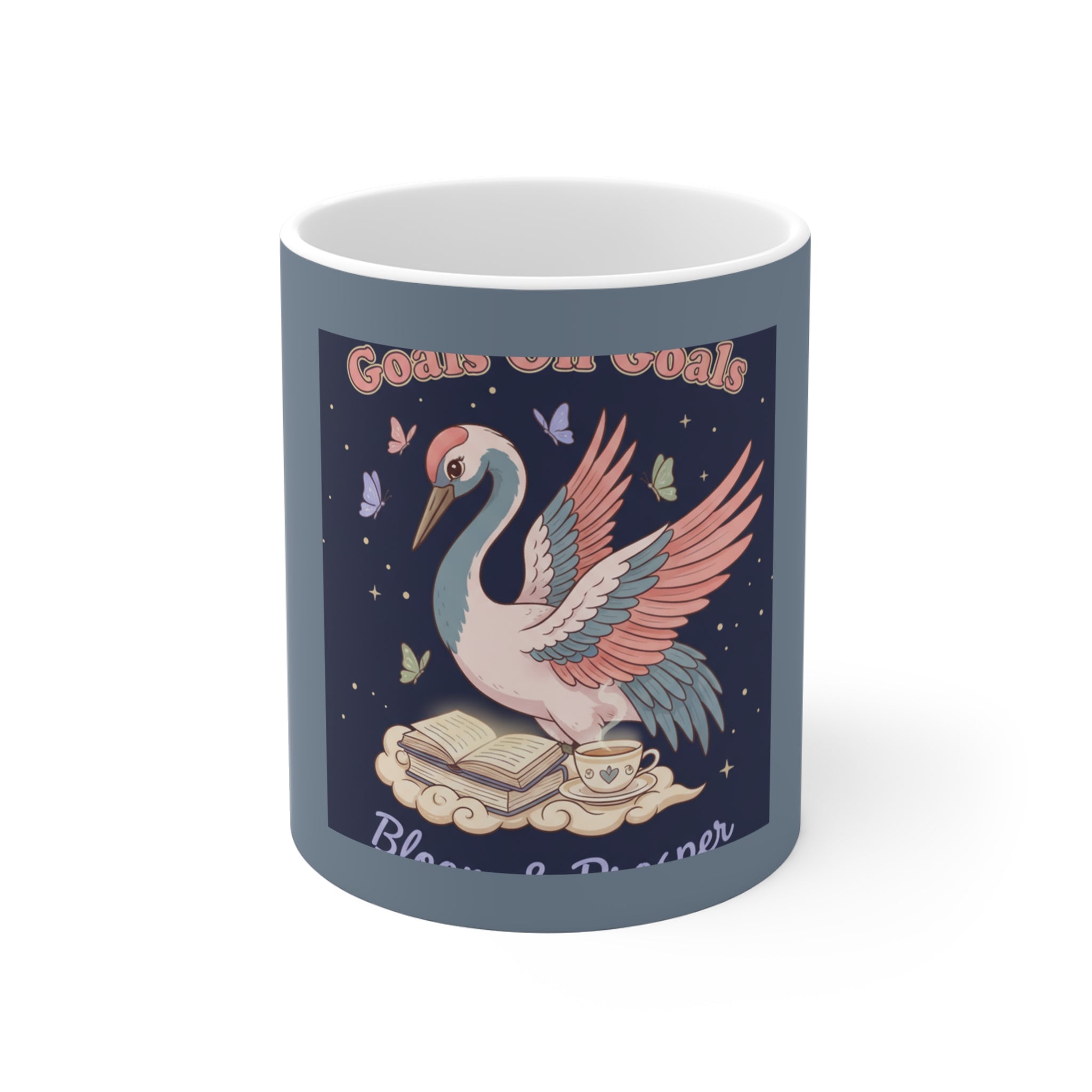 Crane Mug 11oz – Goals on Goals Bloom Prosper