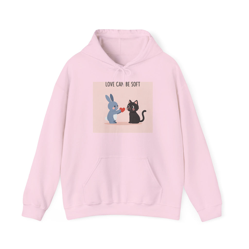 "LOVE CAN BE SOFT" Black Cat Hoodie | College Girl Gift | Fashion | KayKay Classics