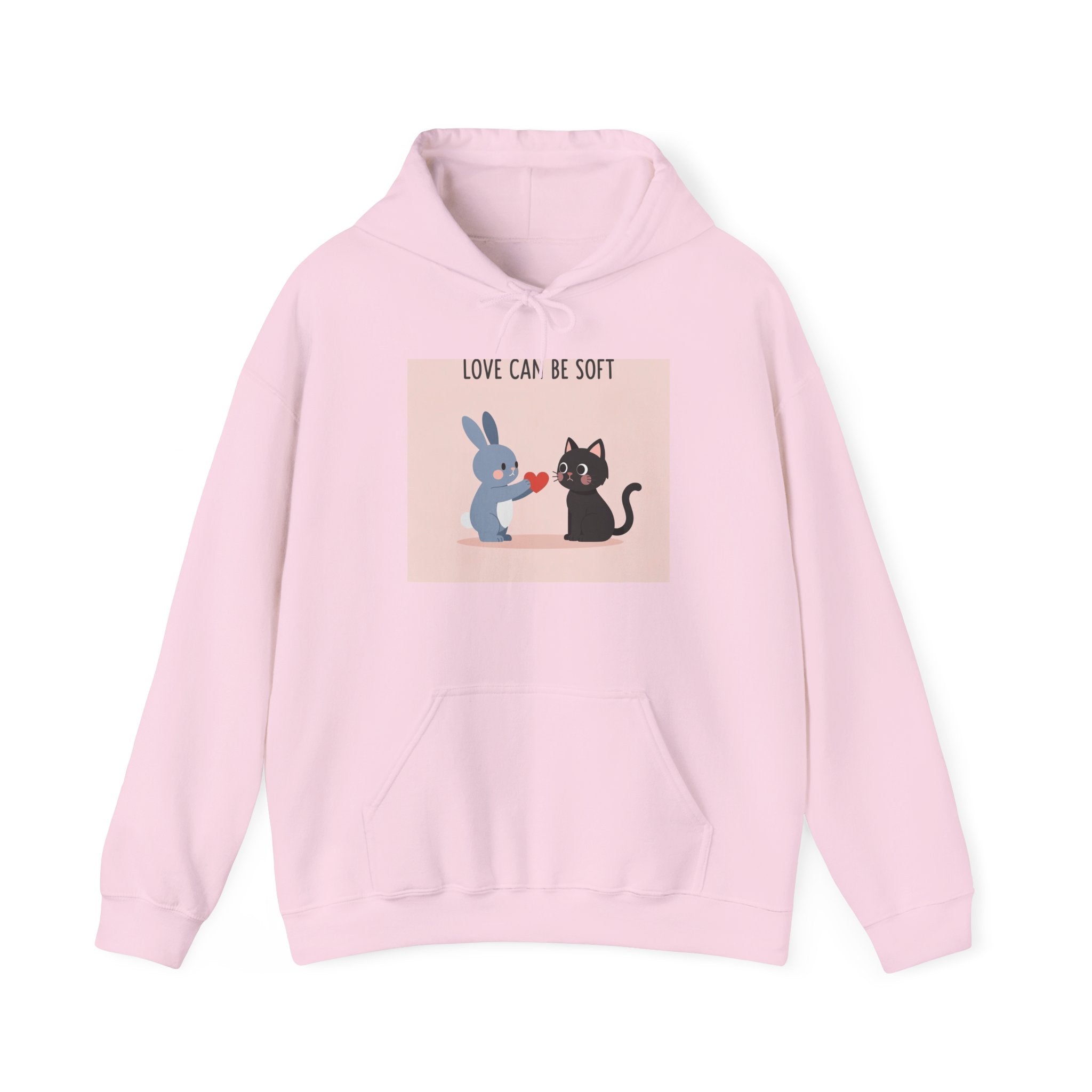 "LOVE CAN BE SOFT" Black Cat Hoodie | College Girl Gift | Fashion | KayKay Classics