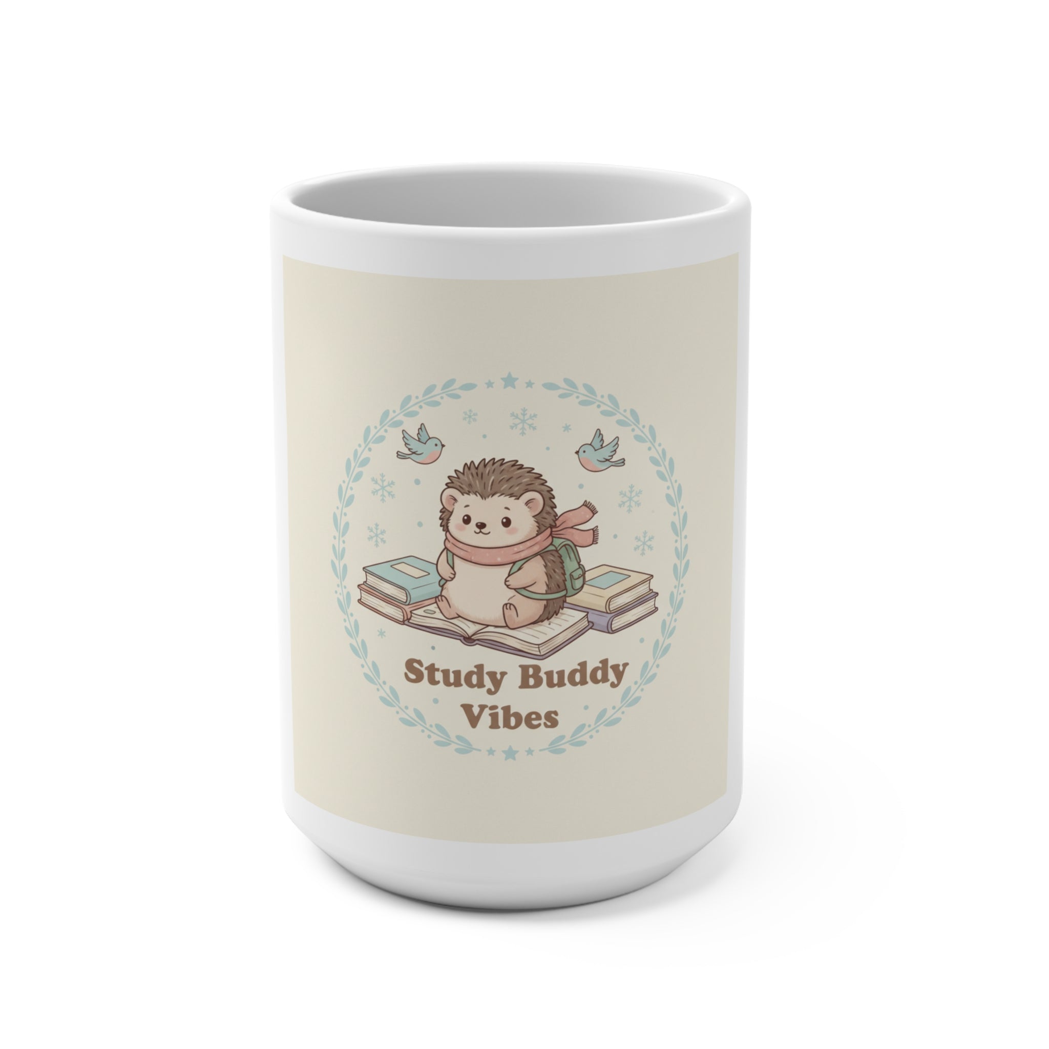 Study Buddy Vibes Hedgehog Mug 15oz