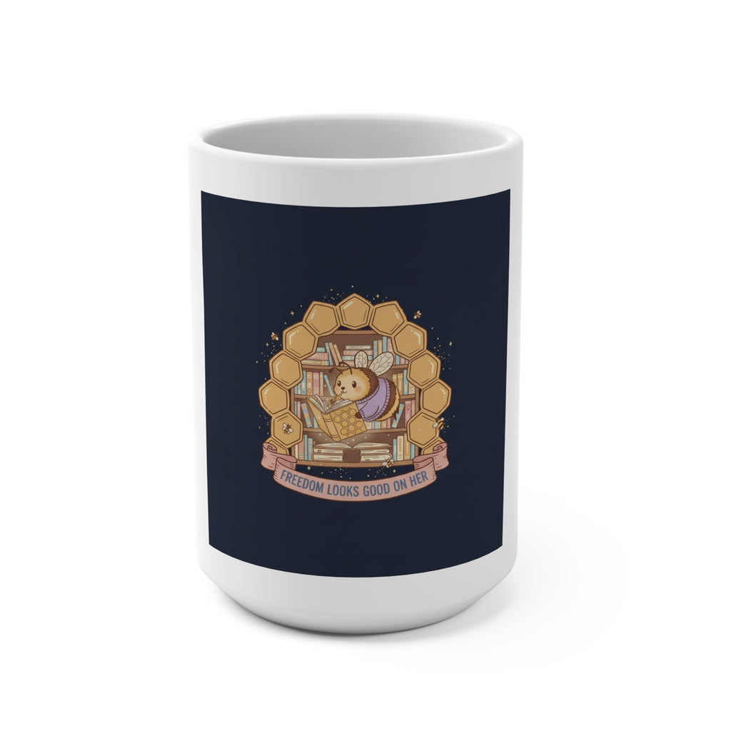 Honeybees Mug 15oz – Freedom Looks Good on Her