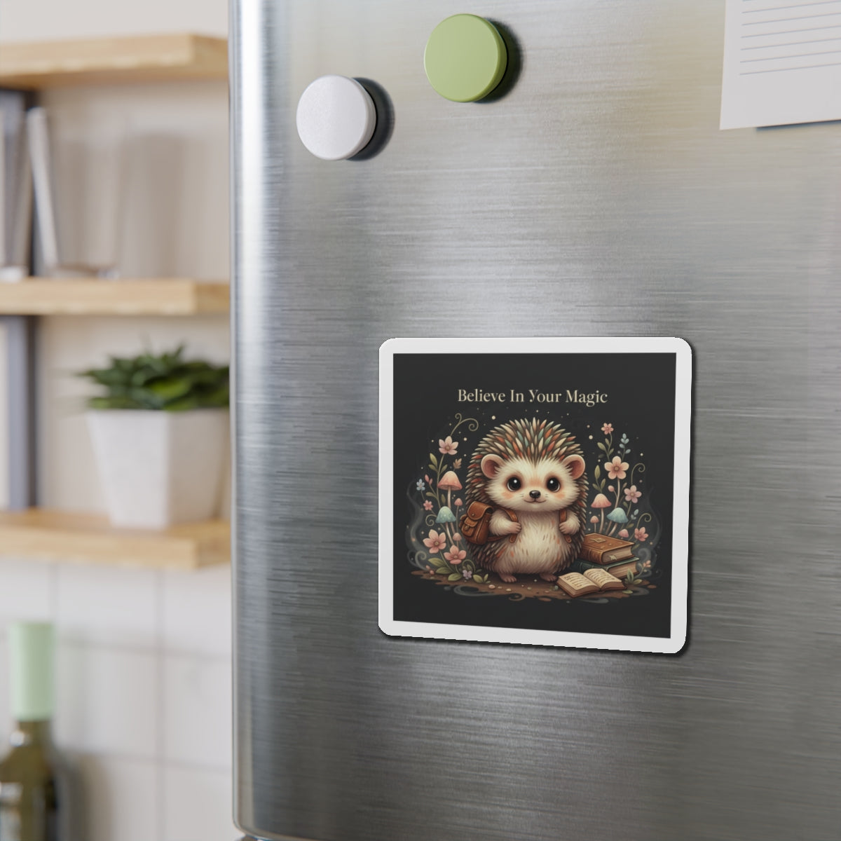 Hedgehog Die-Cut Magnet – Believe in Your Magic