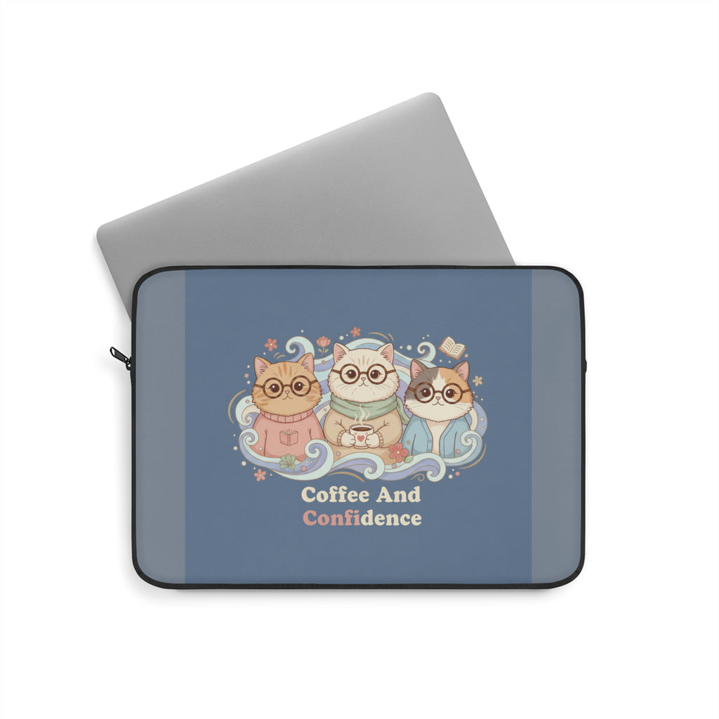 Cats With Glasses Laptop Sleeve – Coffee and Confidence