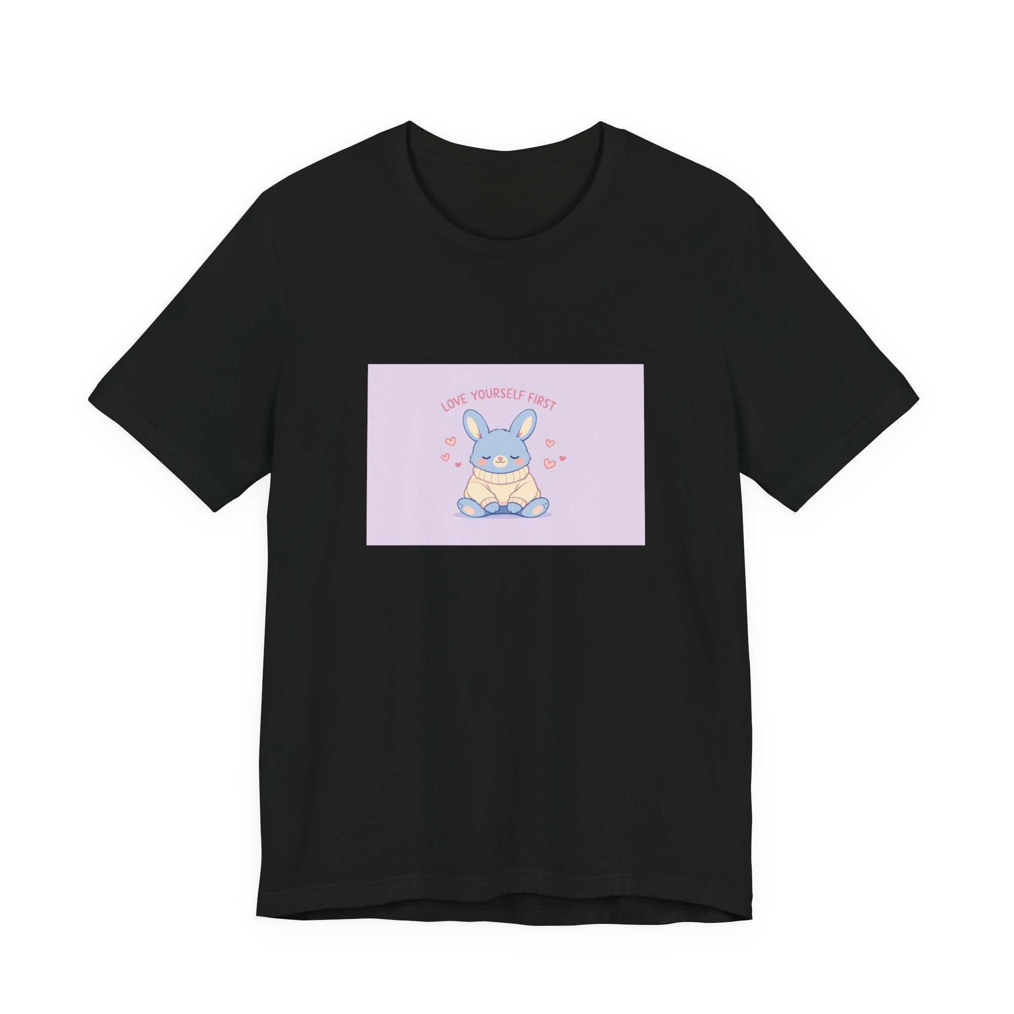 "LOVE YOURSELF FIRST" Black Cat Women Tee | College Girl Gift | Fashion | KayKay Classics
