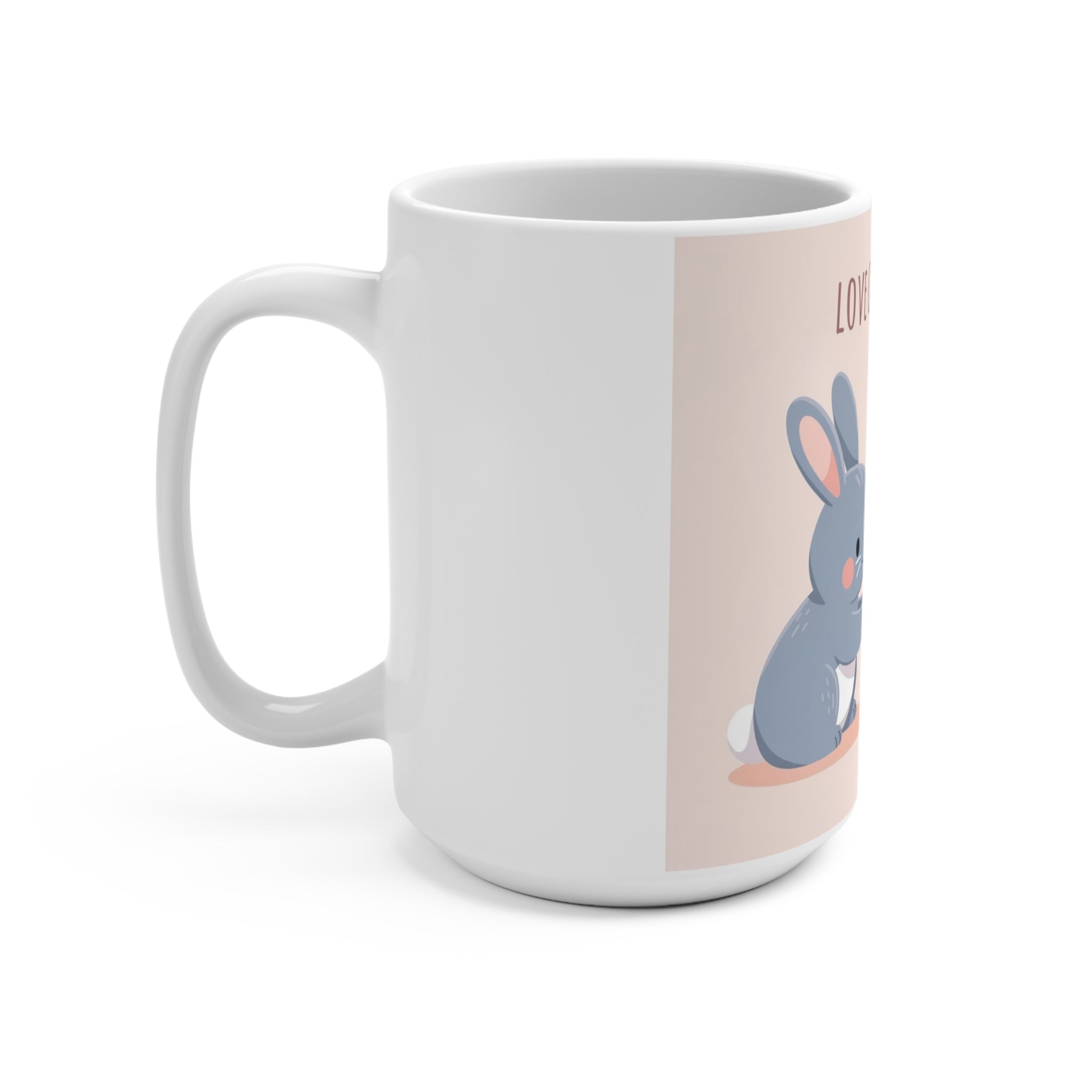 LOVE CAN BE SOFT Rabbit, cat Mug 15oz