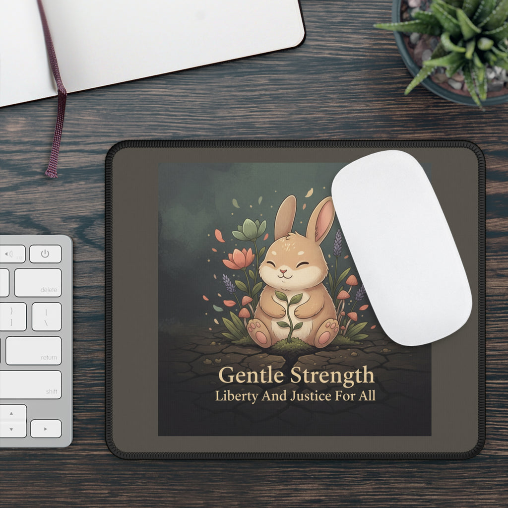 Bunny Mouse Pad – Gentle Strength Liberty and Justice for
