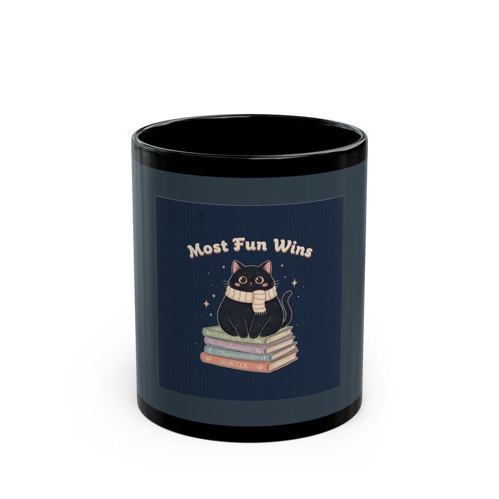 Cat Black Mug 11oz – Most Fun Wins